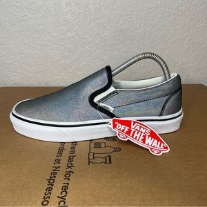 Vans | NWOT Classic Slip On Silver Metallic Shoes - Silver Black